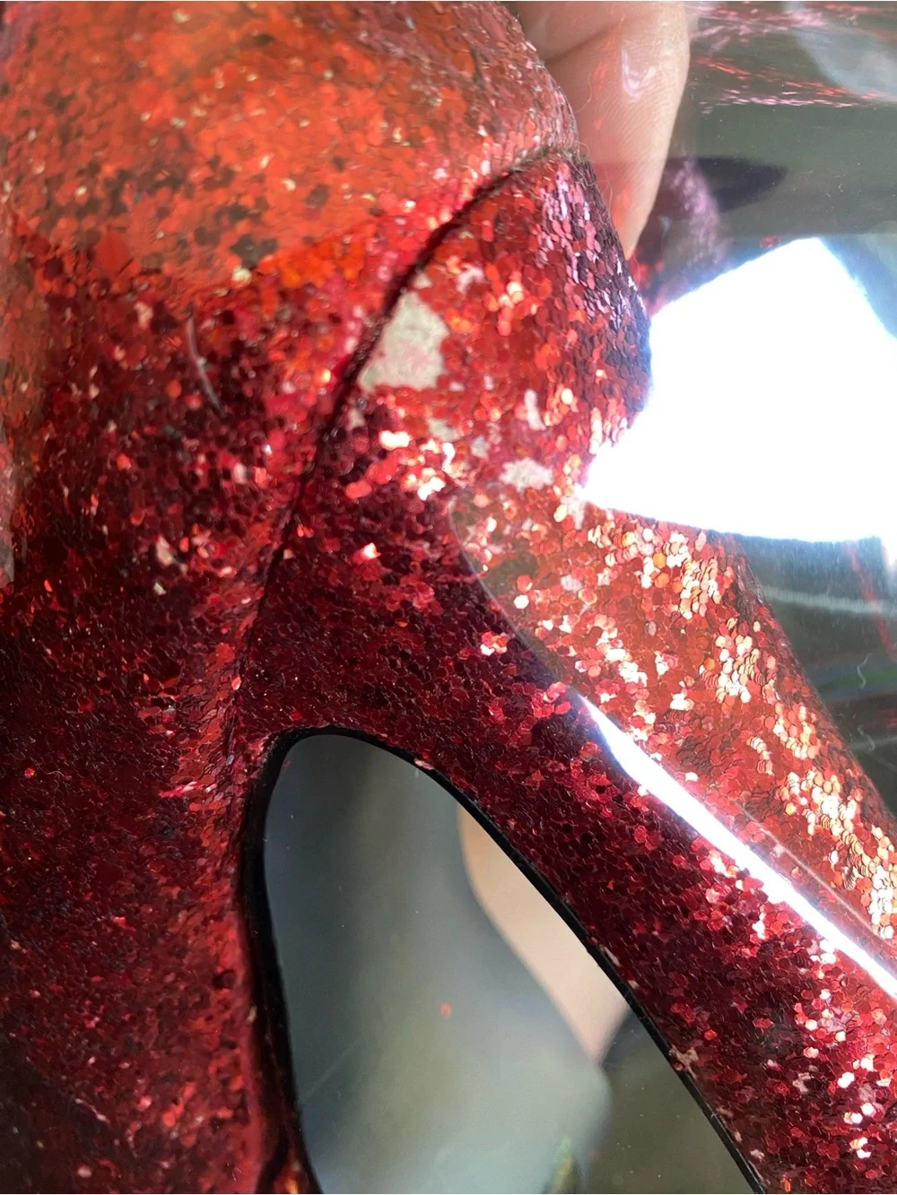 Red Glitter Mary Jane Platform Heels - Women's Fashion Pump - Dorothy Costume